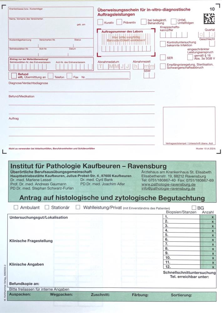Antrag Histologie Ravensburg