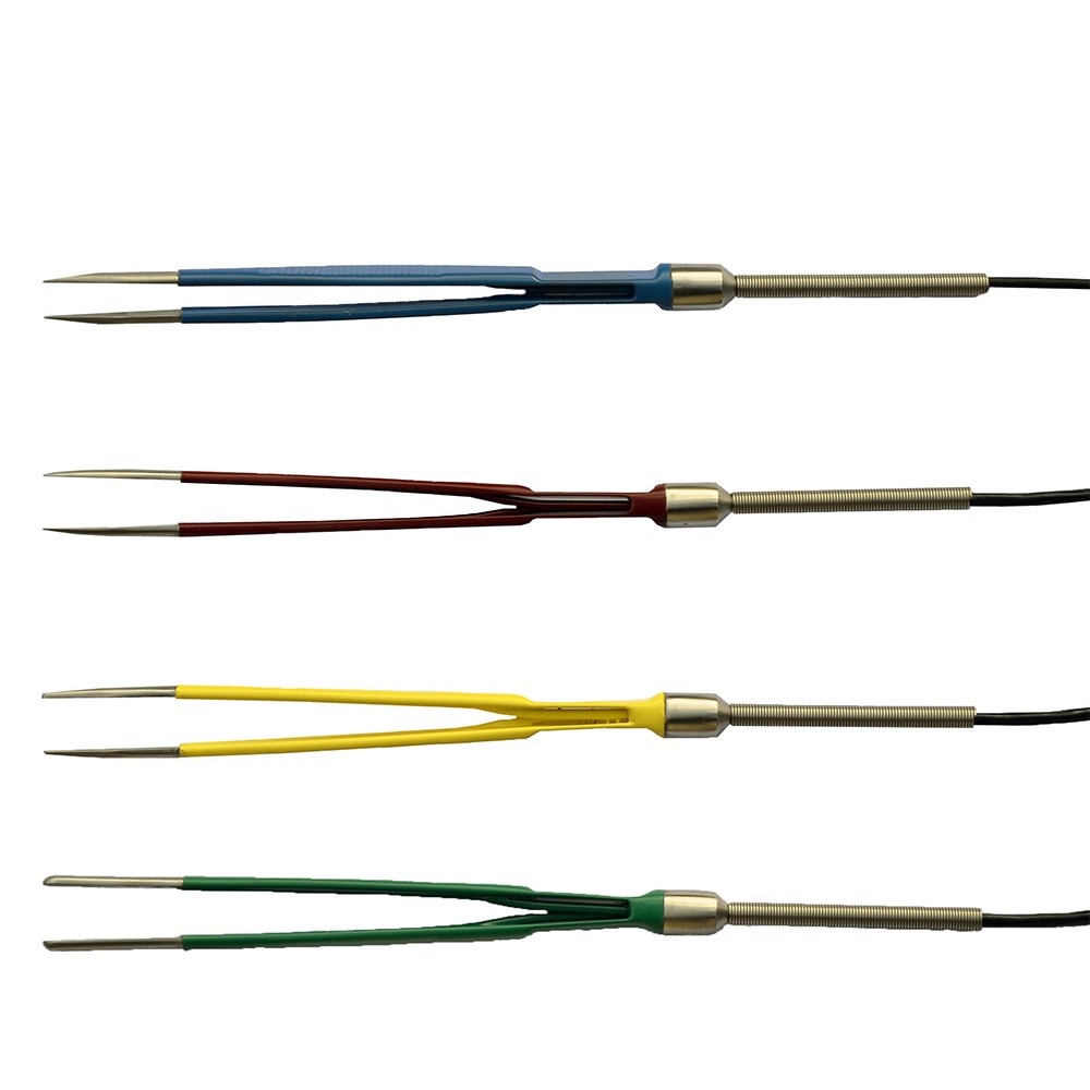 Beheizbare Pinzette gerade rot 1mm Spitze