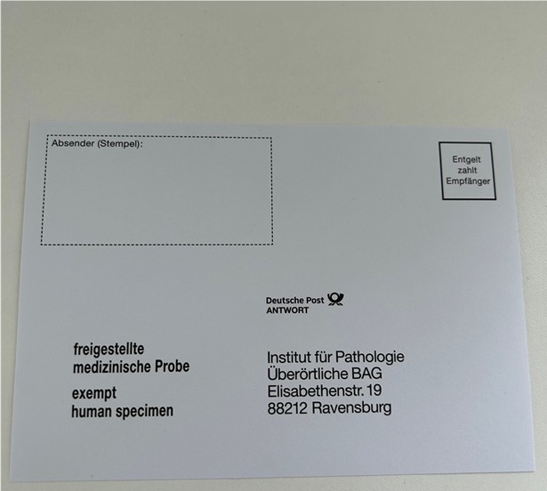 Adressaufkleber Pathologie Ravensburg Post