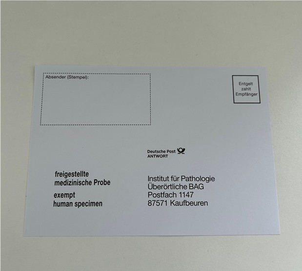 Adressaufkleber Pathologie Kaufbeuren Post